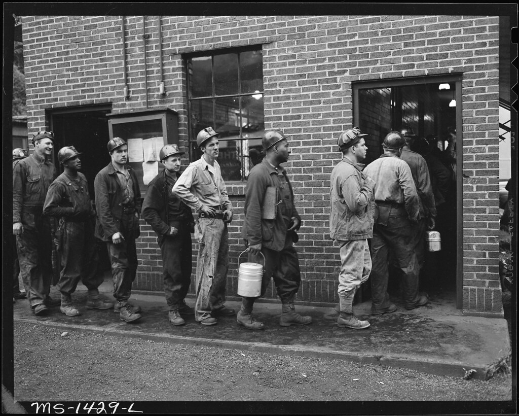 Miners going into$2 lamp$2 house to$2 get their safety lamps. U.S. Coal and Coke Company, Gary$2 Mines, Gary, McDowell County, West Virginia.