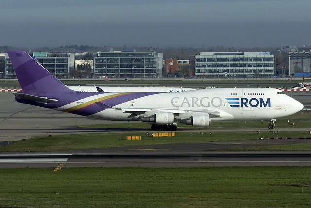 YR-FSA Rom Cargo Airlines Boeing 747-400(F) at London Heathrow (LHR/EGLL)