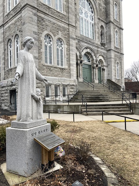 Korean Virgin and Child Statue moved from Holy Korean Martyrs Church