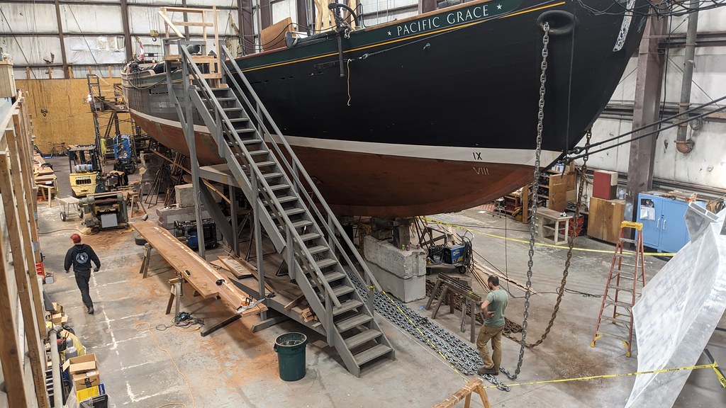 Port Townsend WA - Shipyard - Port Townsend Shipwrights - Canadian schooner PACIFIC GRACE in for repairs