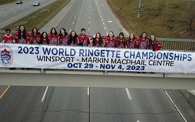 U16AA Attack - volunteer hang WRC banner