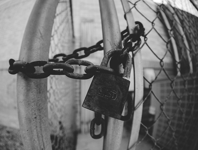 padlock and chain | monochrome