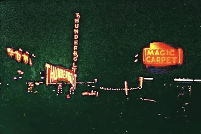 1960s Coney Island Thunderbolt Roller Coaster Neon Sign