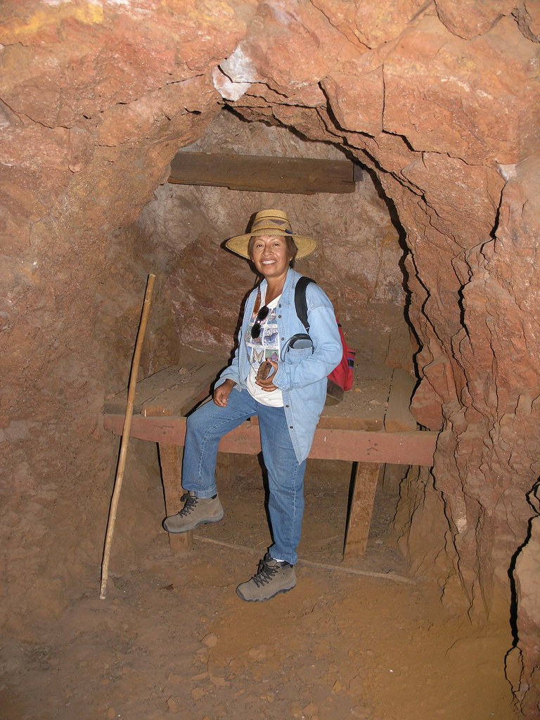 Enriqueta in an old Manganese mine, which had been abandoned 