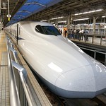 shinkansen bullet train in Osaka, Japan 