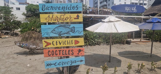 Cartagena beach signs