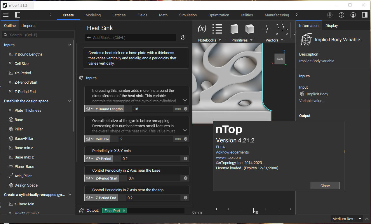 Working with nTopology 4.21.2 full license