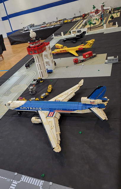 01 - Overview over the Lerner Airfield section of our L-shaped joint layout @ Bricky Way 2024