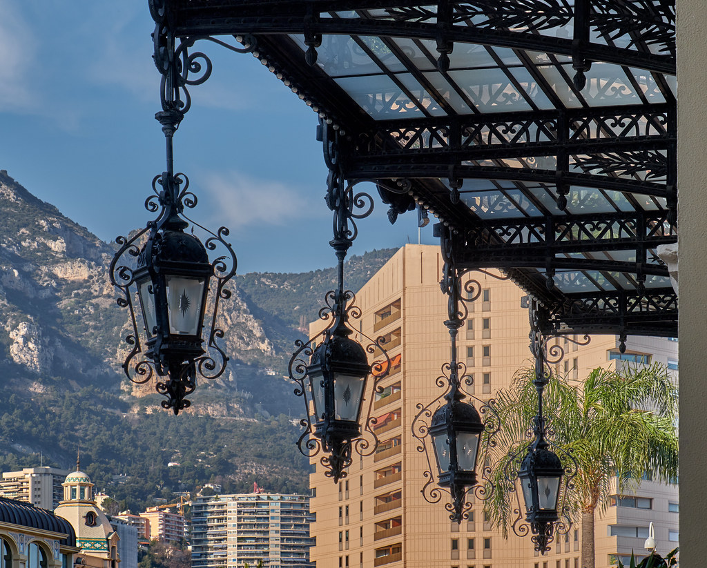 Pendant Lights & Marquee of Casino Monte Carlo