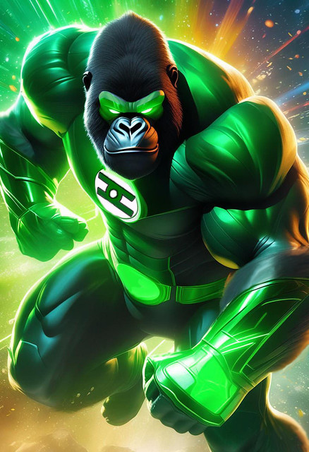 Superhero Gorillas: Ultra Green Lantern (V.1)