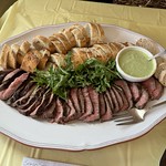 Steak with arugula dressing Mendocino County Foodies Potluck and Cookbook Exchange, McNab Ridge Winery in Hopland, California