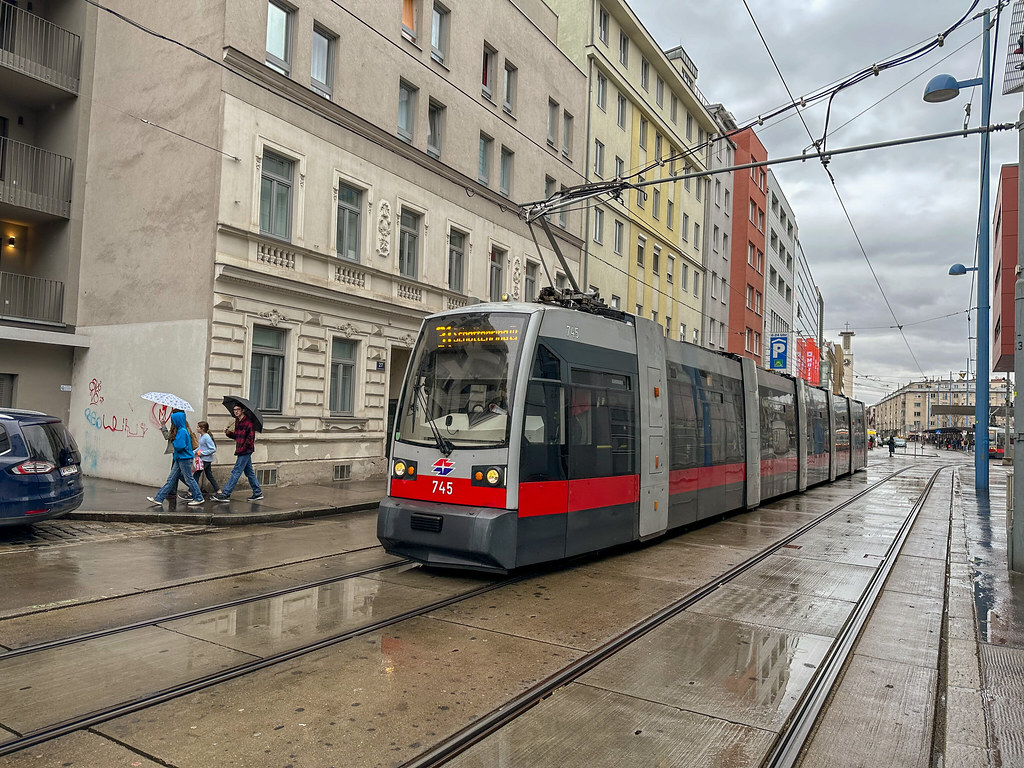 745, Vienna tram in Floridsdorf, 23 February 2024,