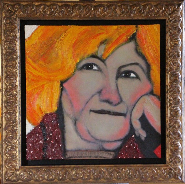 Portrait de Mme L., couverte 60x60, huile sur toile, c. 2018