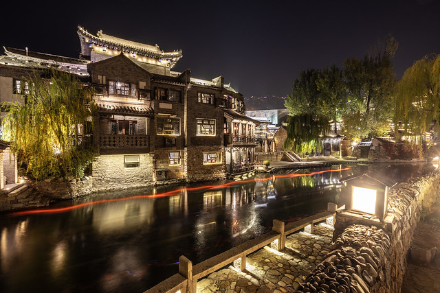 Light Trails and Reflections in Gubei Watertown