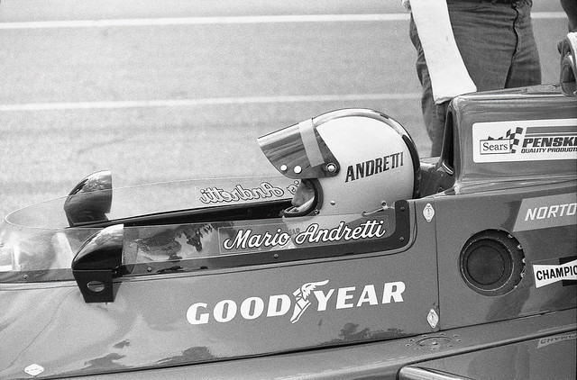Mario Andretti in his Penske for the 1976 Schaefer 500
