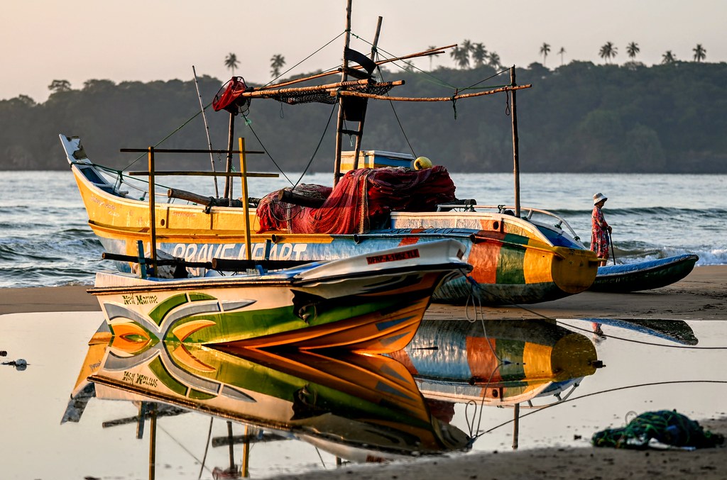 Reflecting Fishing Boats in Sri Lanka