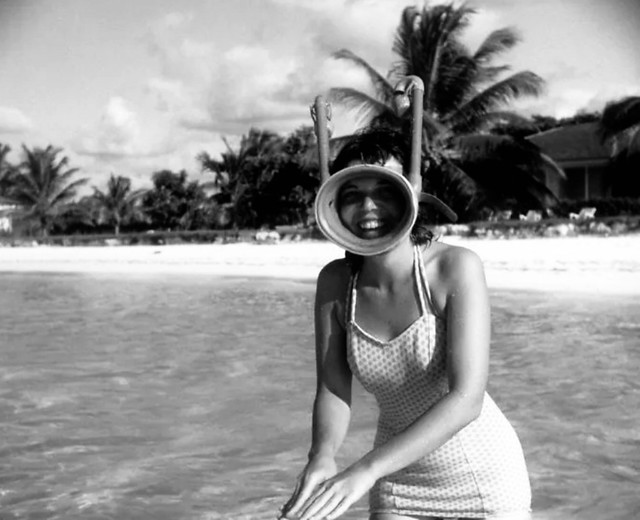 1960s Seaside Vacation Beauty with Snorkel Mask