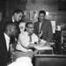 Students with a ham radio operator, 1959