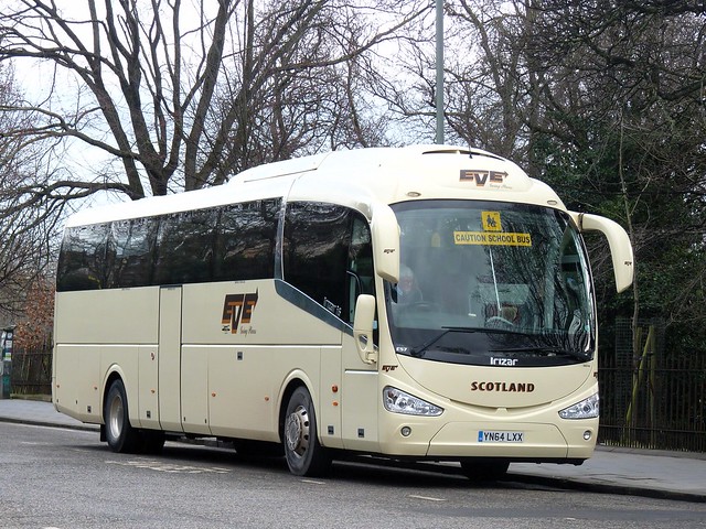 Eve's Coaches of Dunbar Irizar I6 integral YN64LXX at Regent Road, 28 February 2024.