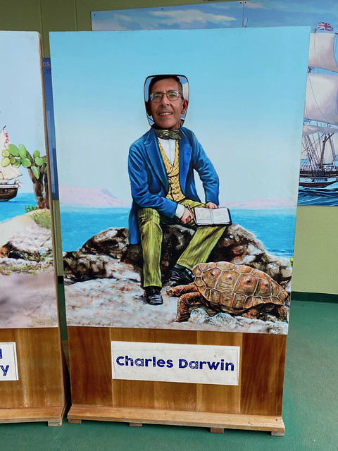 Danny as Charles Darwin, Charles Darwin Research Station, Parque Nacional Galápagos, Santa Cruz Island, Galápagos Islands, Ecuador