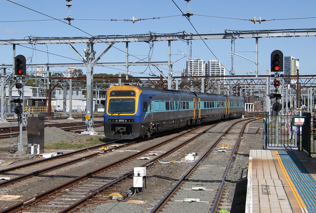 Transport NSW Xplorer unit 2522 arriving at Sydney Central.