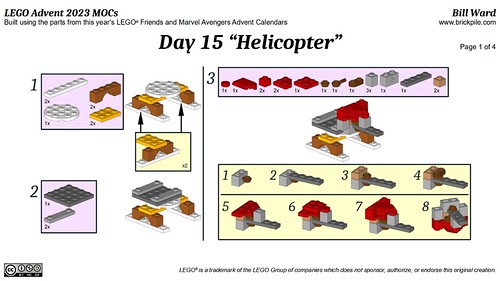 Helicopter MOC Instructions p1 (LEGO Advent 2023 Day 15)