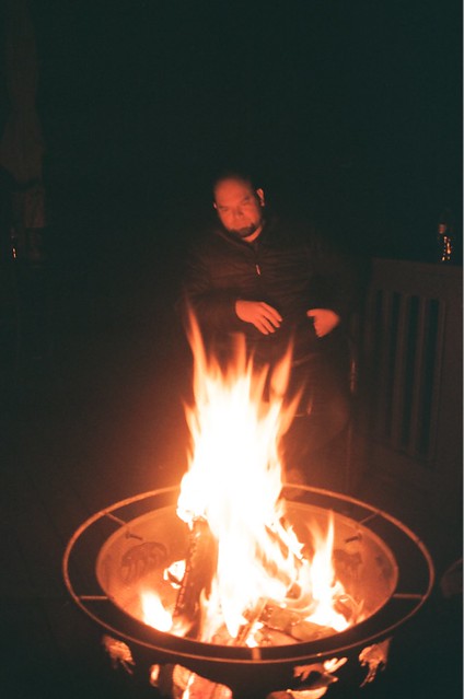 Tyler and the fire.