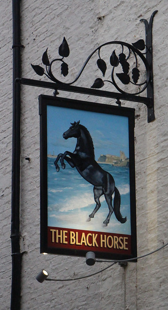 English Pub Sign - The Black Horse in Whitby