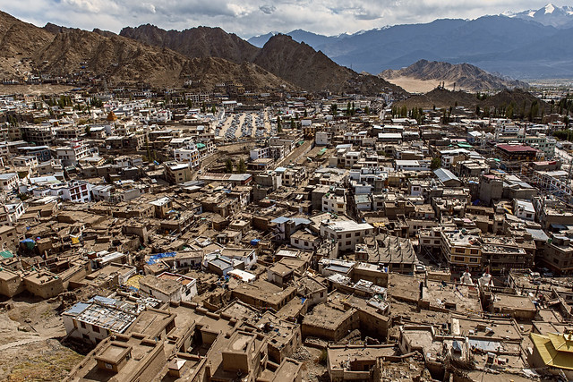 Mesmerizing scenic view of Old Leh City from Leh Palace.