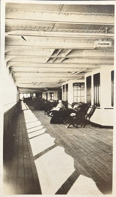 Aboard the SS Belgenland on the First class promenade deck