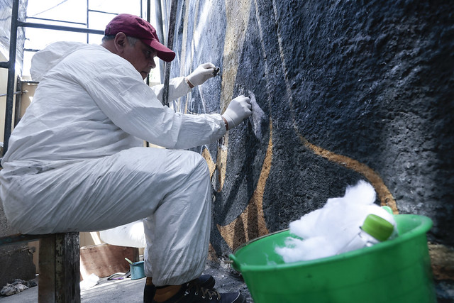 MX AMG Restauración del Mural La Guerra y La Paz de Gilberto Aceves Navarro