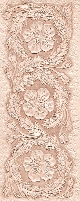 가죽 공예-무궁화 디자인 카빙(Leather craft-Rose of Sharon carving)