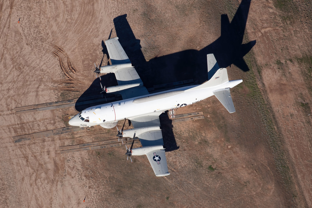156528 Lockheed EP-3E Aries II of US Navy VQ-1 'World Watchers' sits in the recent arrivals area at AMARG | DMA 13/Feb/2024