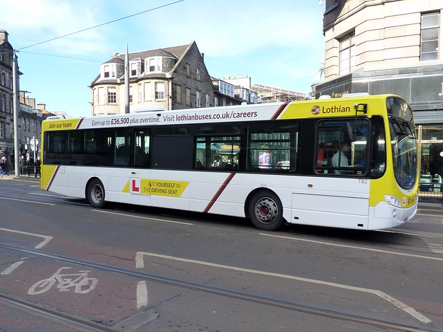 Lothian Volvo B7RLE Wright Eclipse 2 SN58BYV TB2, in training bus livery, former service bus 168, at Princes Street on 29 February 2024.