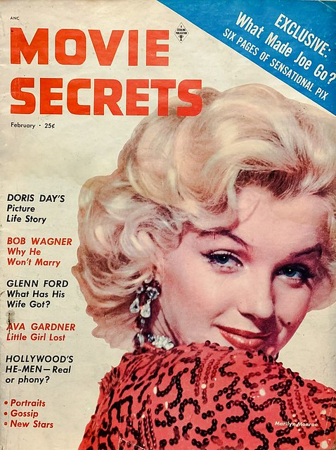 Marilyn Monroe” on the cover of “Movie Secrets” Magazine, February, 1955.