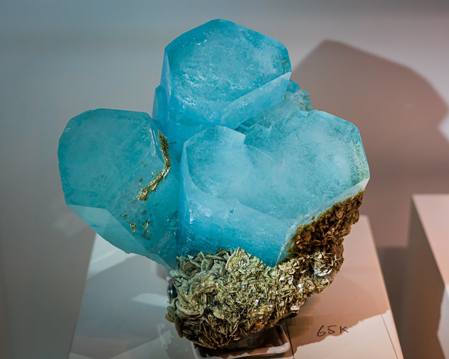 Expensive aquamarine  - Tucson Gem, Mineral and Fossil Showcase