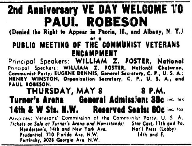 Ad for Communist Vets Encampment in D.C. – 1947
