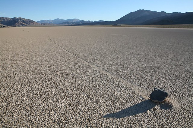 California Death Valley Racetrack Playa moving rocks