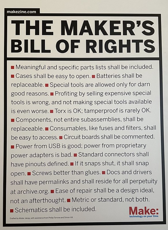 Makers bill of rights