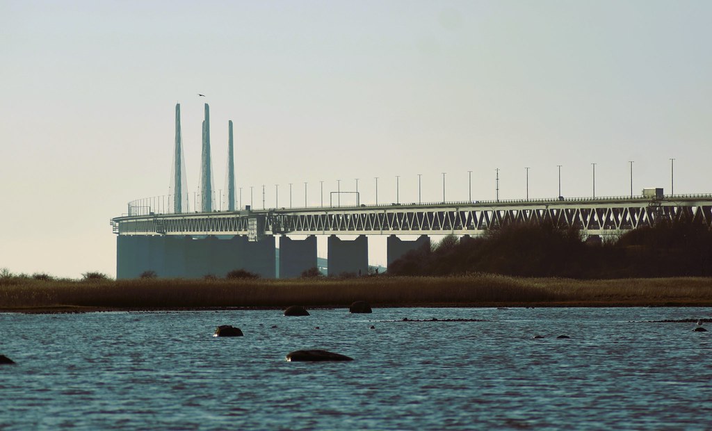 The bridge between Copenhagen Denmark and Malmo Sweden
