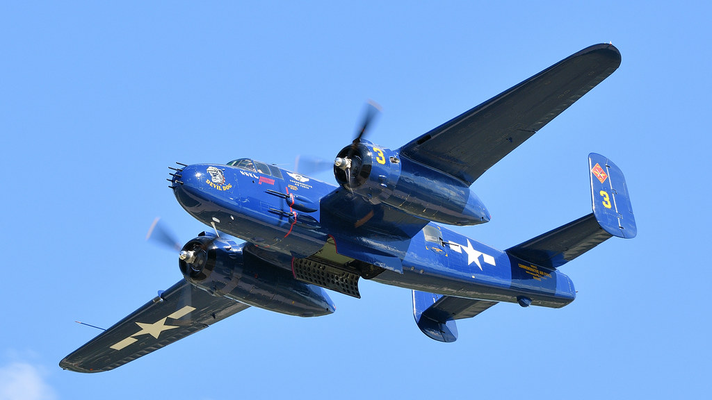 North-American B-25 Mitchell bomber N9643C 44-86758 USAF 108-47512 VMB-612 Devil Dog Squadron