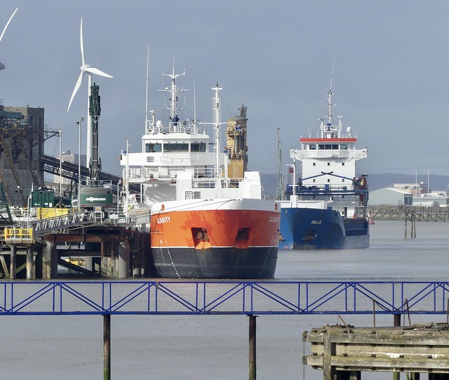 General Cargo Vessel, 'Clarity' moored in the Thames at Conway's Berth, Erith, and General Cargo Vessel, 'Helas', moored at Erith Oil Outer
