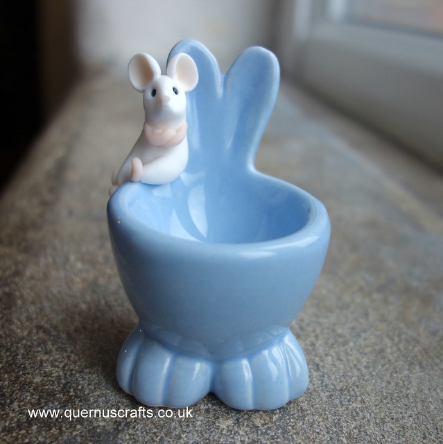 Wee Mouse on Bunny Egg Cup