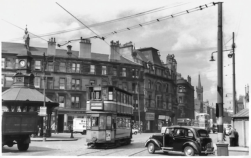 Glasgow tram No. 121 @ Bridgeton Cross - Sep 1960
