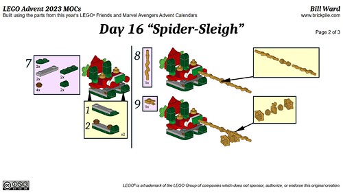 Spider-Sleigh MOC Instructions p2 (LEGO Advent 2023 Day 16)