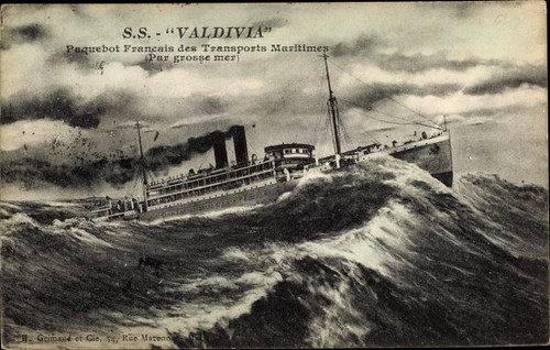 Ill. 1 Il piroscafo Valdivia in una cartolina d’epoca
