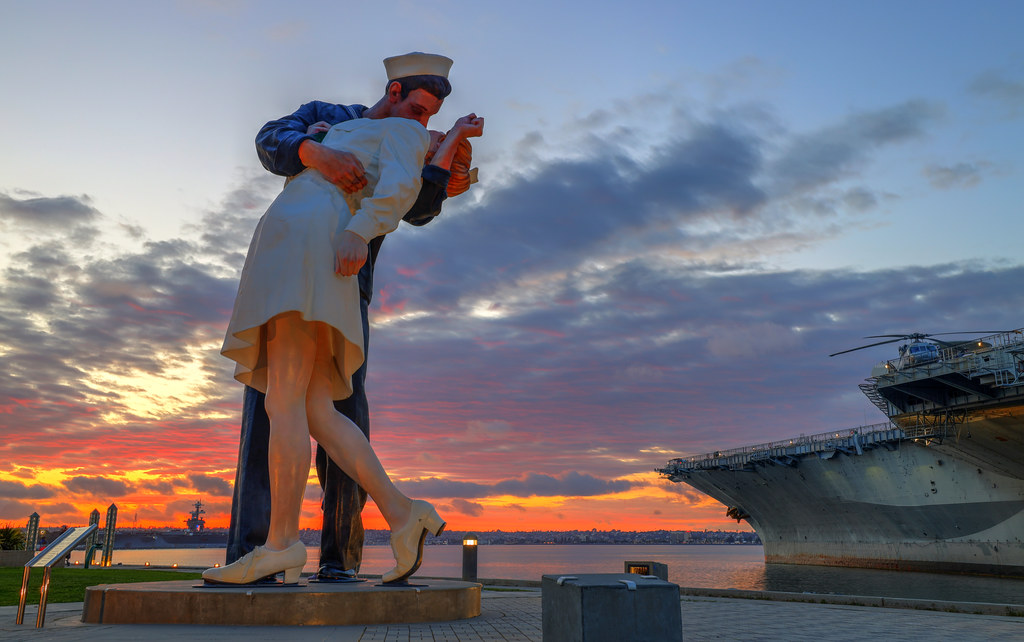 Unconditional Surrender Statue at Sunset