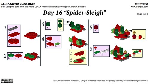 Spider-Sleigh MOC Instructions p1 (LEGO Advent 2023 Day 16)