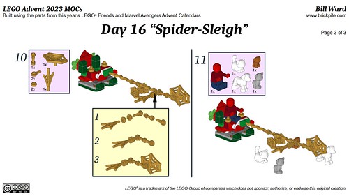 Spider-Sleigh MOC Instructions p3 (LEGO Advent 2023 Day 16)