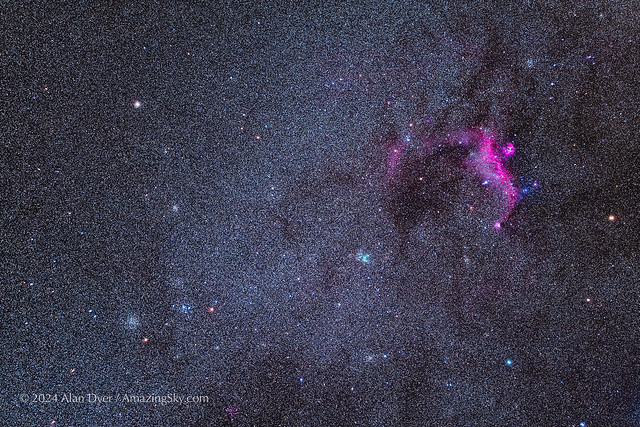 Clusters and Nebulas in Northern Canis Major